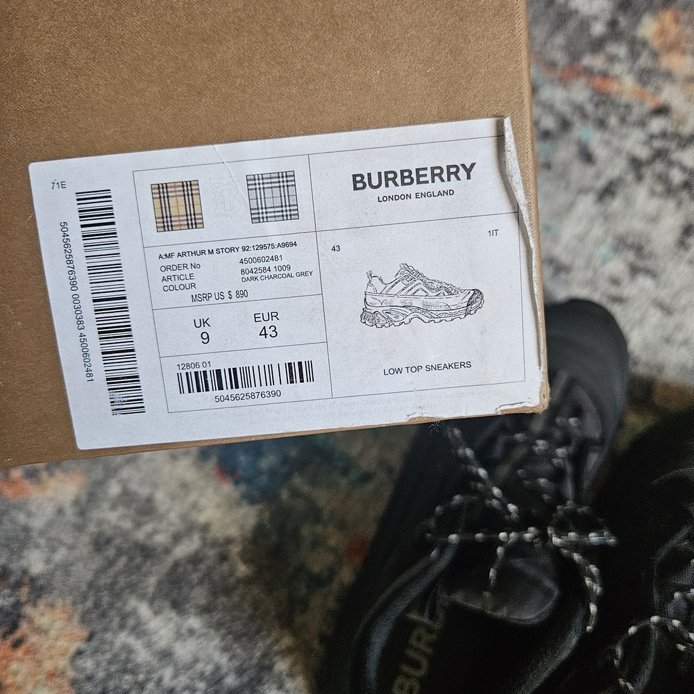 Burberry Charcoal Gray Sneakers